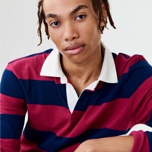 Aeropostale Red and Blue Polo Shirt Sporty Design